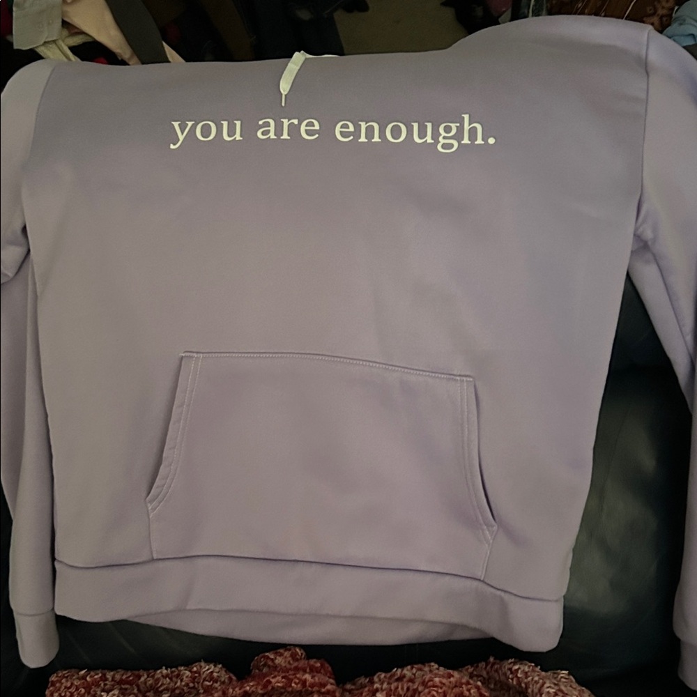 You Are Enough Lavender Pullover Hoodie